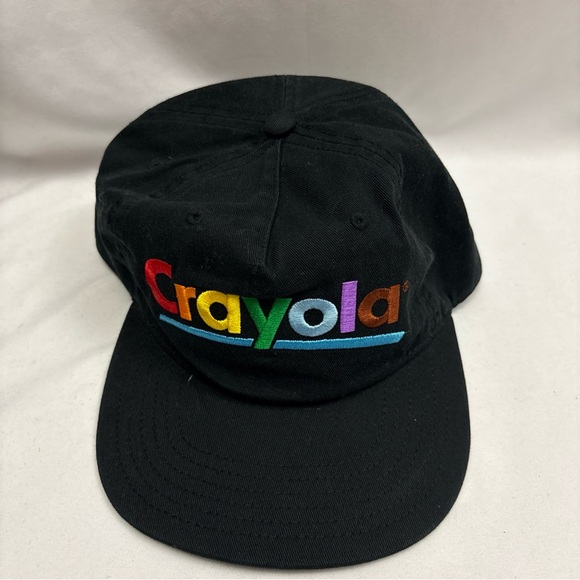Crayola Other - Crayola Crayons Hallmark Snapback Hat Cap Cotton Unisex Black Rainbow Logo